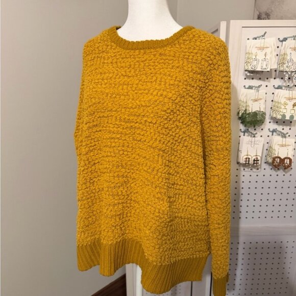 KEREN hart Textured Mustard Sweater - Picture 1 of 6